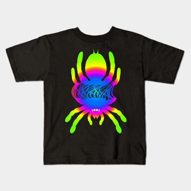 Tarantula Silhouette V167 (Radial) Kids T-Shirt by IgorAndMore